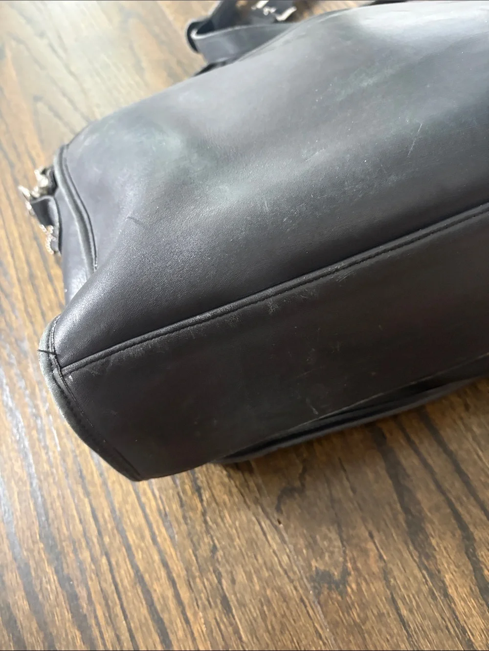 Classic Black Leather Briefcase with Shoulder Strap by COACH